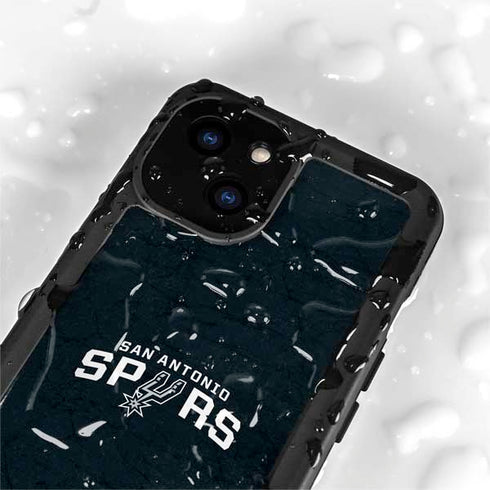 NBA San Antonio Spurs Distressed iPhone 15 Waterproof Case